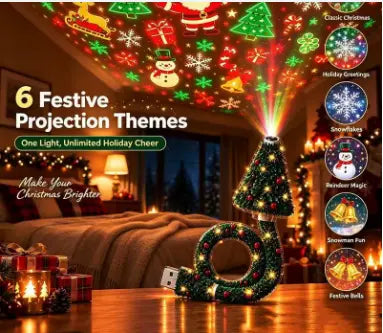 Projecteur de Noël Magique – 6 Scènes Féeriques Beauty