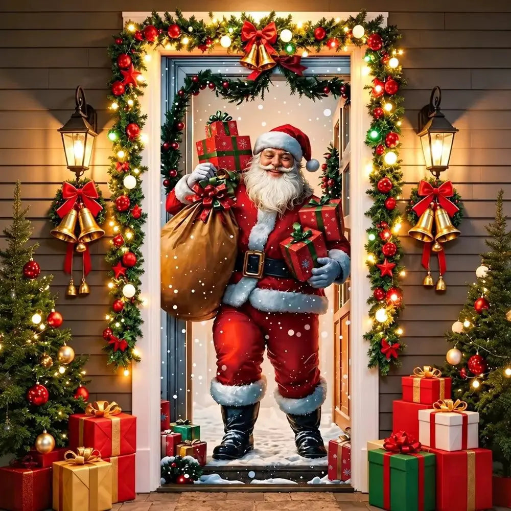 Décoration de porte de Noël Beauty