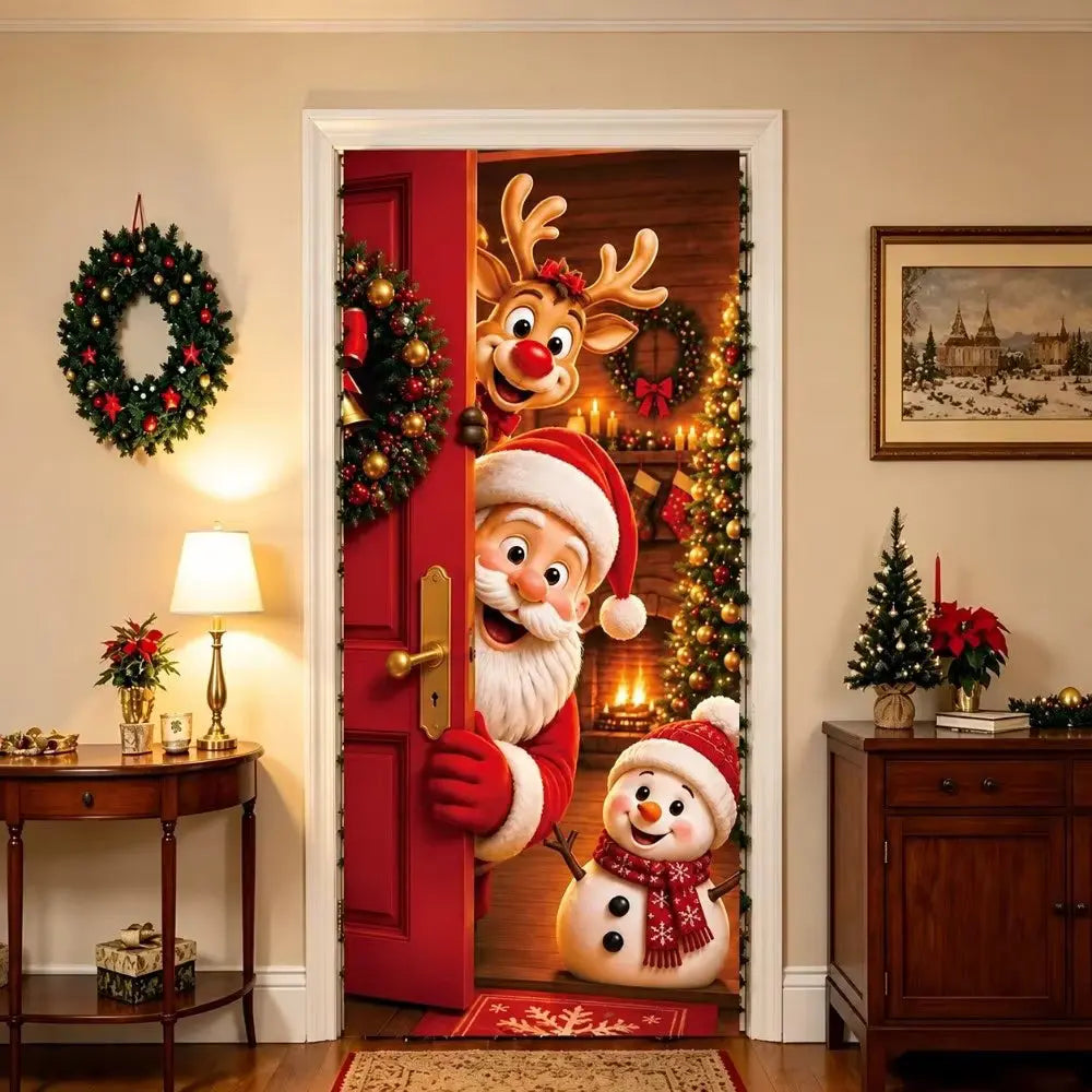 Décoration de porte de Noël Beauty